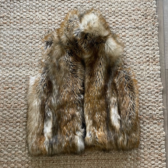 Safari by Imposters Brown Faux Fur Leopard Print Oversized Vest sz Small - Picture 4 of 10